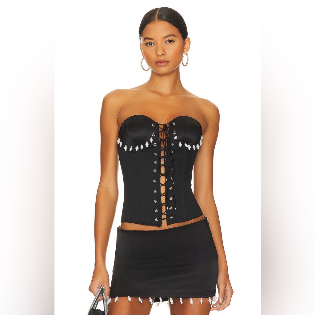 Amor Mia Pearl Corset In Black